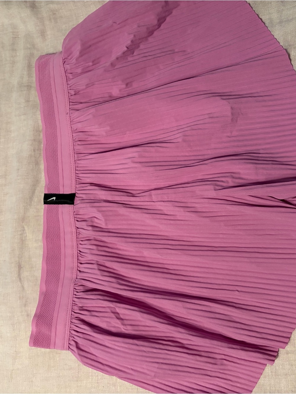 Nike Women's Pink Aeroswift Athletic Shorts with Black Swoosh - Picture 2 of 3